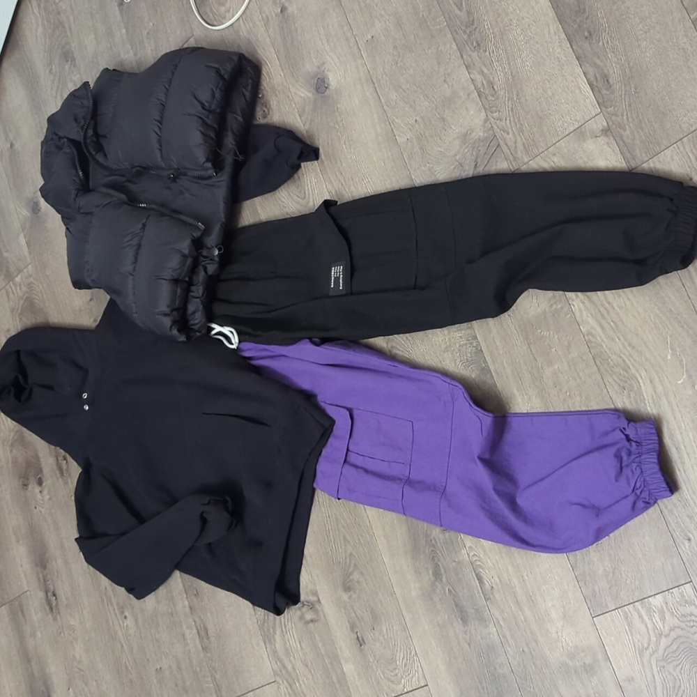Purple and Black Hip Hop Costume: Size Small Adult